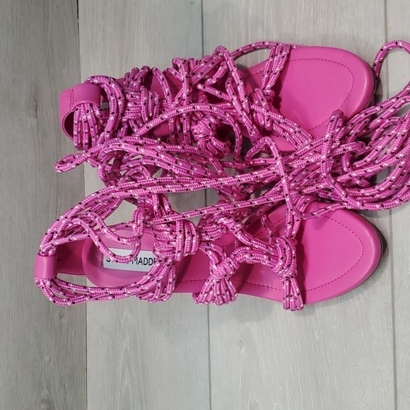NEW Steve Madden Women Fiore Lace Up Gladiator heels sandals shoes sz 8.5M - Picture 5 of 11